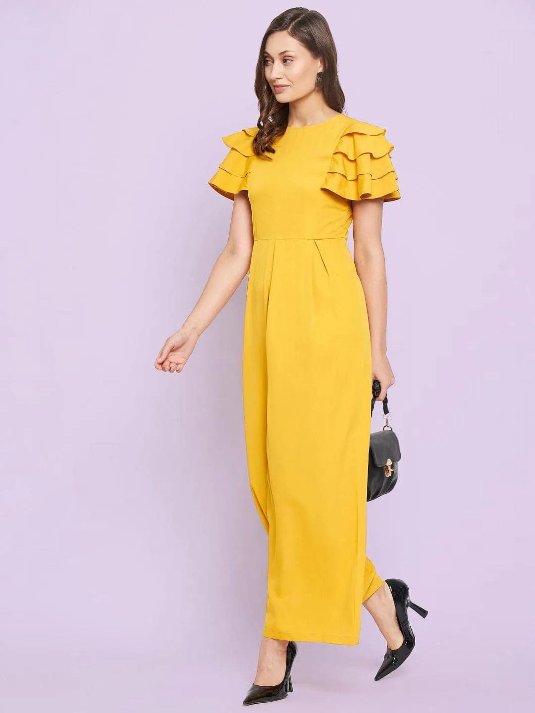 Full Length Ruffled Sleeve Jumpsuit