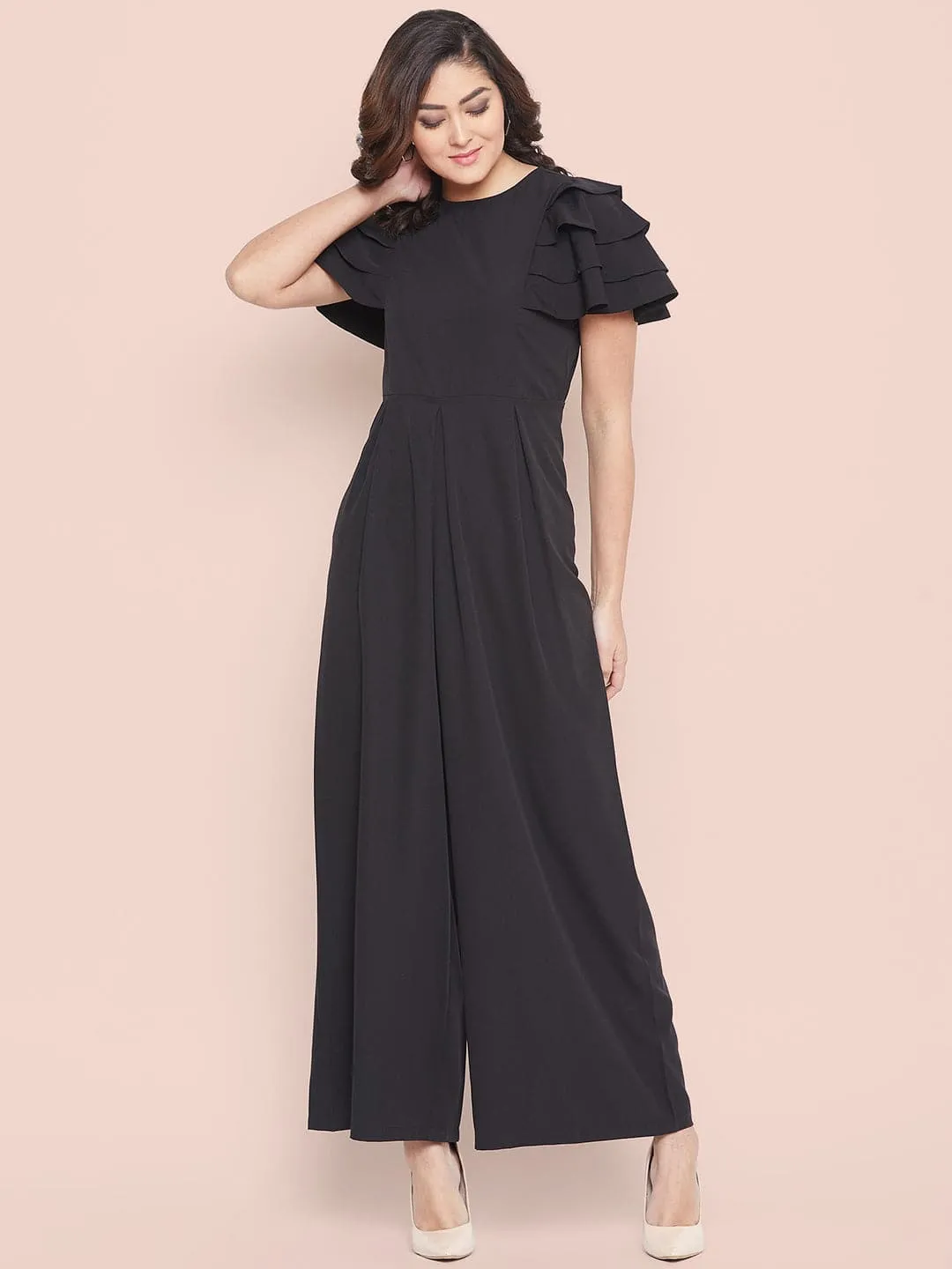 Full Length Ruffled Sleeve Jumpsuit