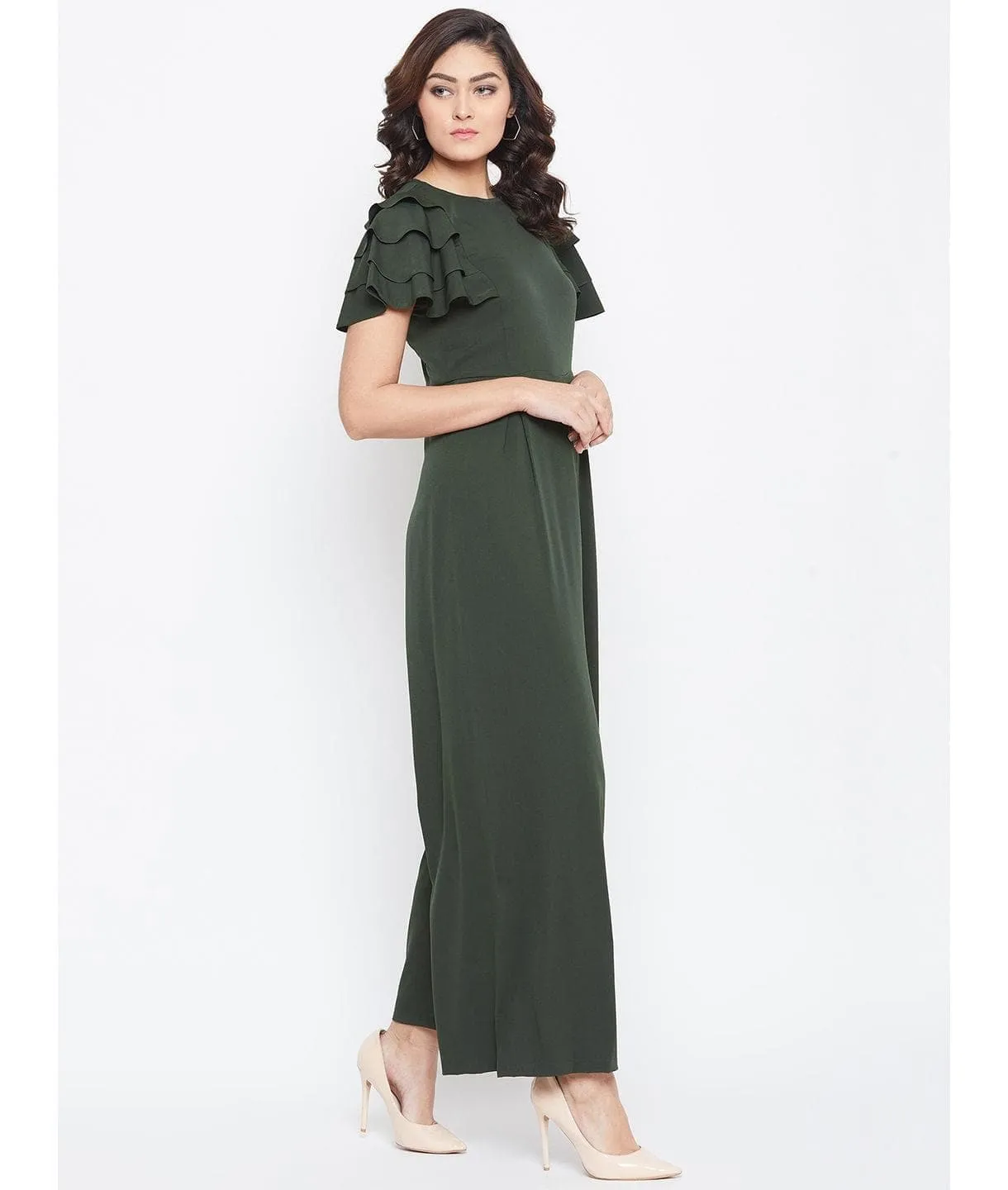 Full Length Ruffled Sleeve Jumpsuit