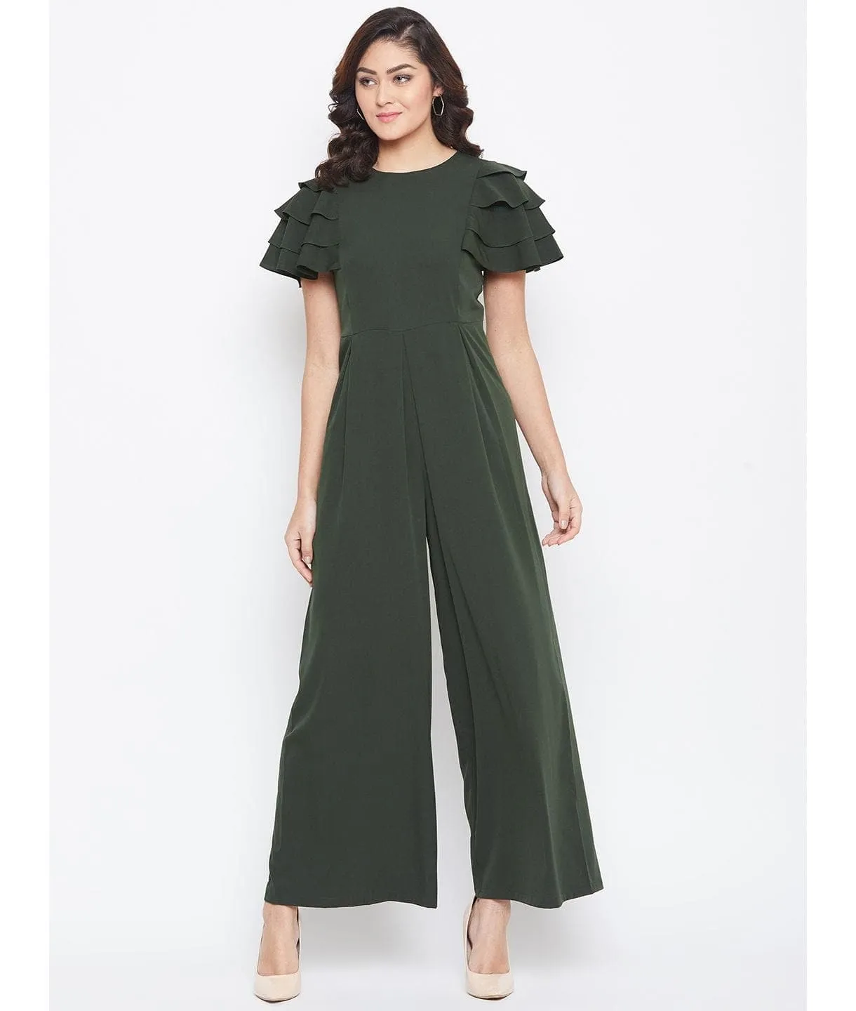 Full Length Ruffled Sleeve Jumpsuit