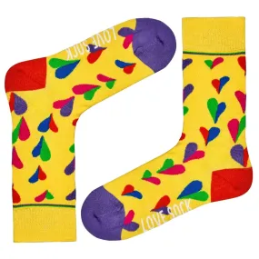 Funky Hearts Colorful fun patterned organic novelty crew socks