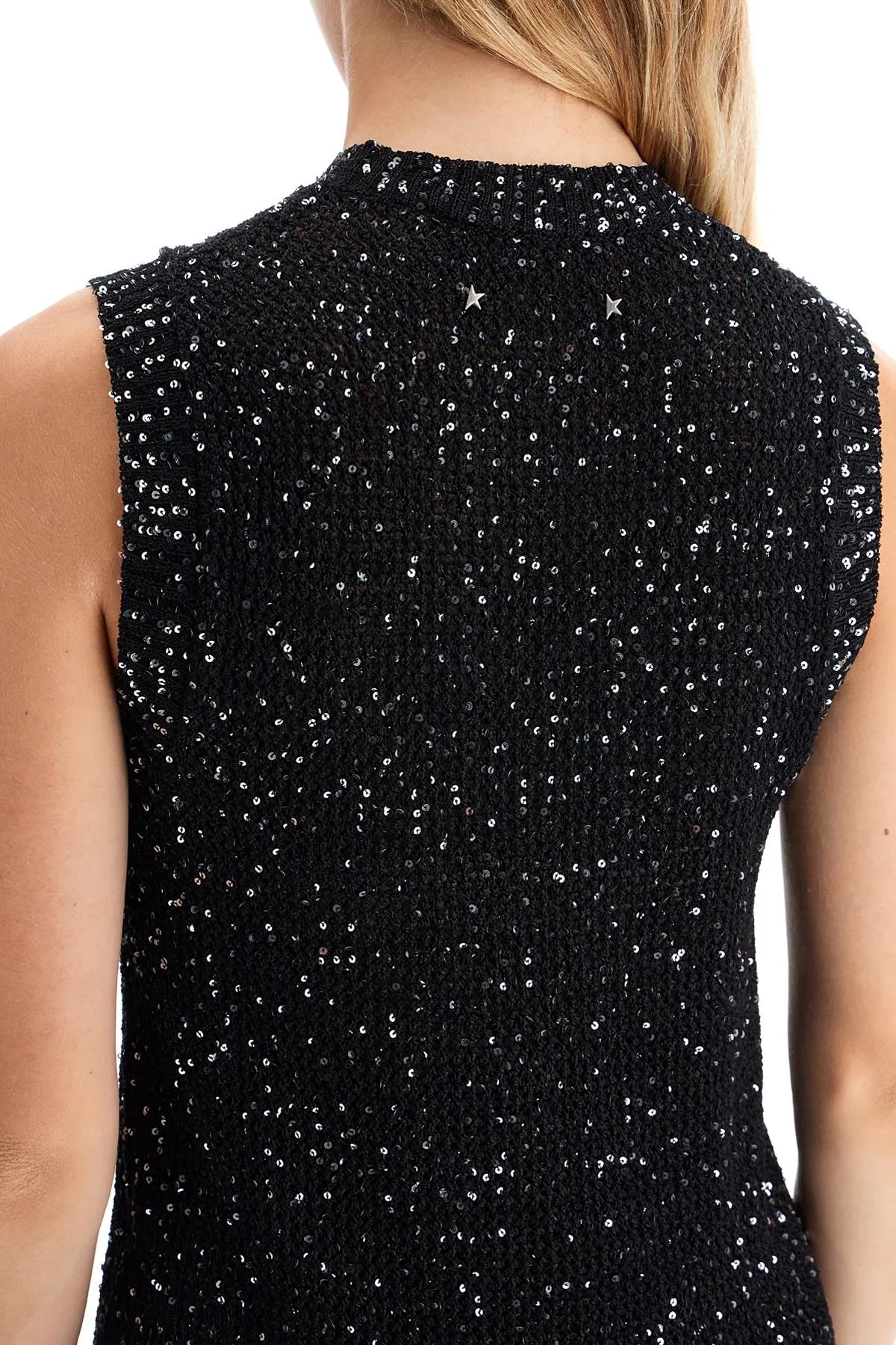 GOLDEN GOOSE knitted vest with sequins embell