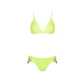 Gourami White Label Tribal Embroidery Bikini - Neon Yellow