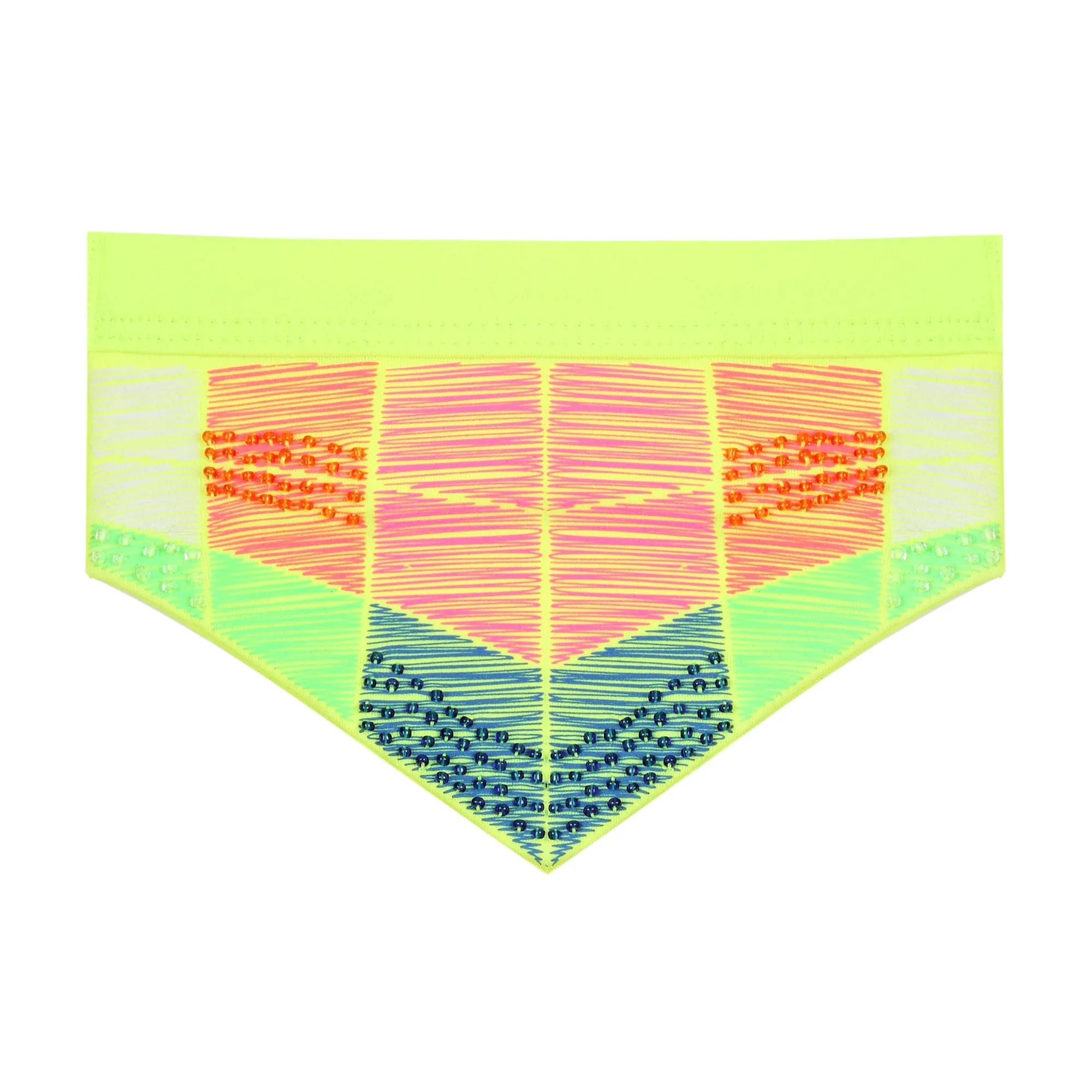 Gourami White Label Tribal Embroidery Bikini - Neon Yellow