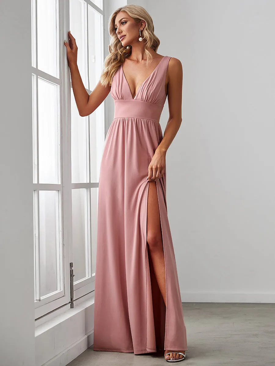 GRACE EMPIRE WAIST V-NECK GOWN