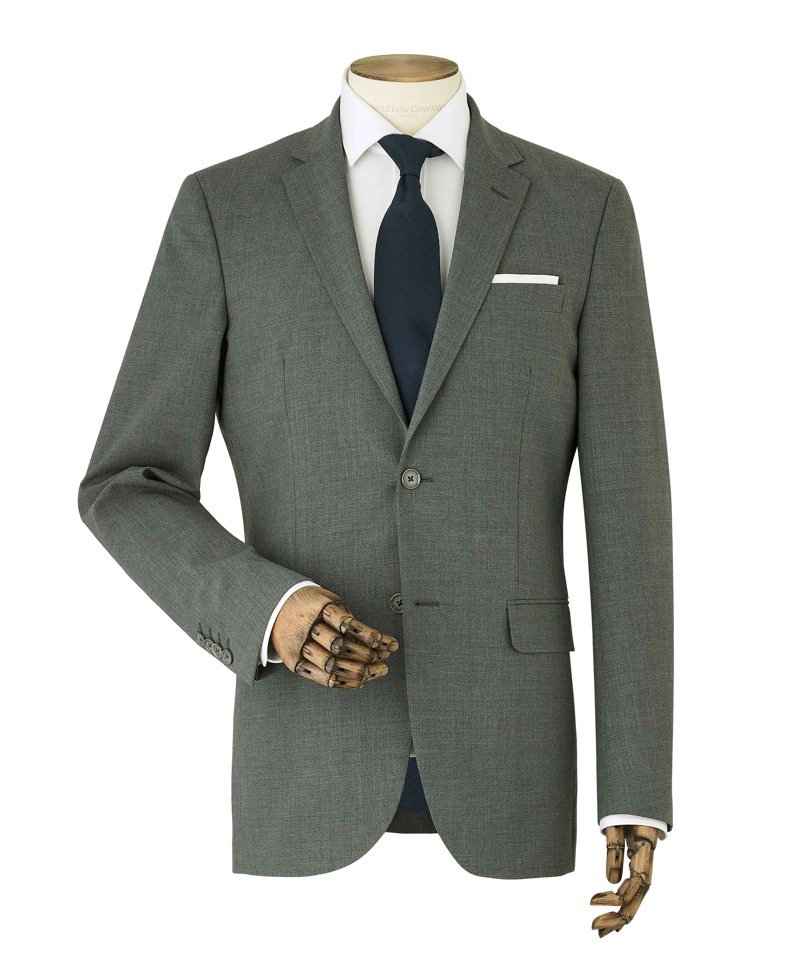 Grey Wool-Blend Tailored Suit