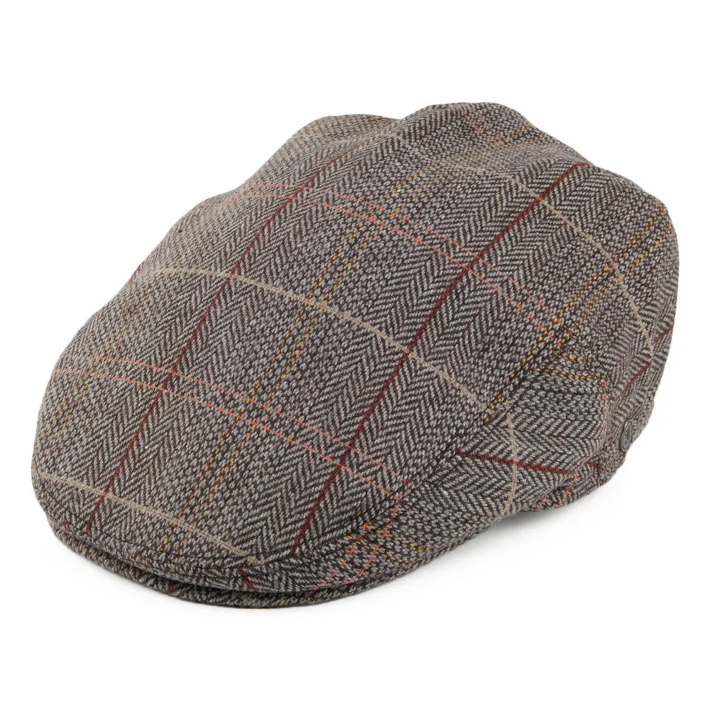 Hats Tweed Flat Cap Brown-Grey Wholesale Pack