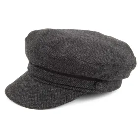 Herringbone Fiddler Cap Charcoal Wholesale Pack