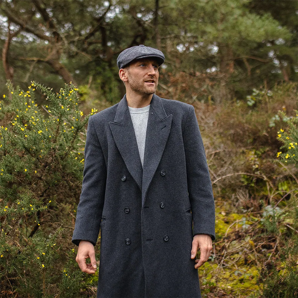 Herringbone Newsboy Cap - Grey