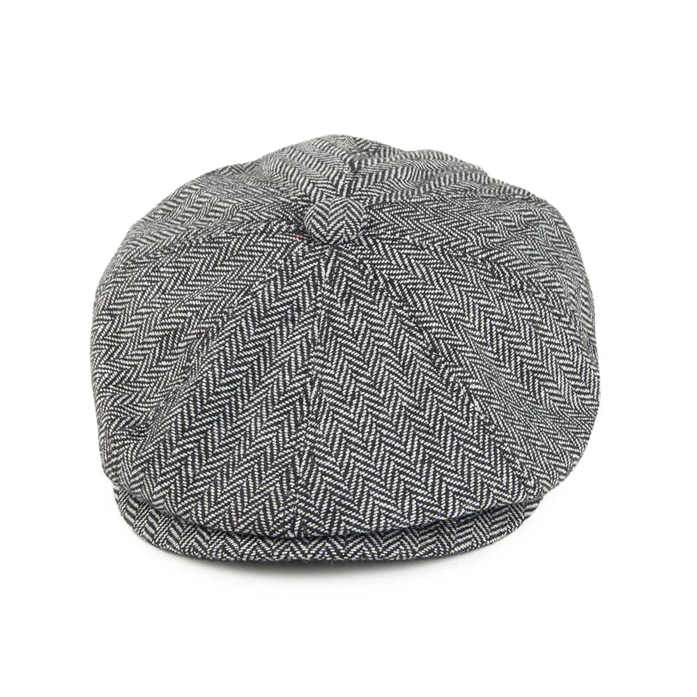 Herringbone Newsboy Cap - Grey