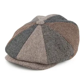 Herringbone Patch Newsboy Cap - Multi-Coloured