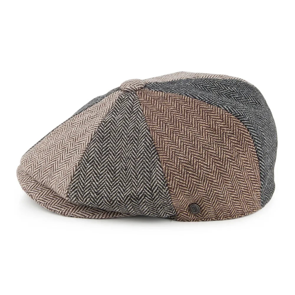 Herringbone Patch Newsboy Cap - Multi-Coloured