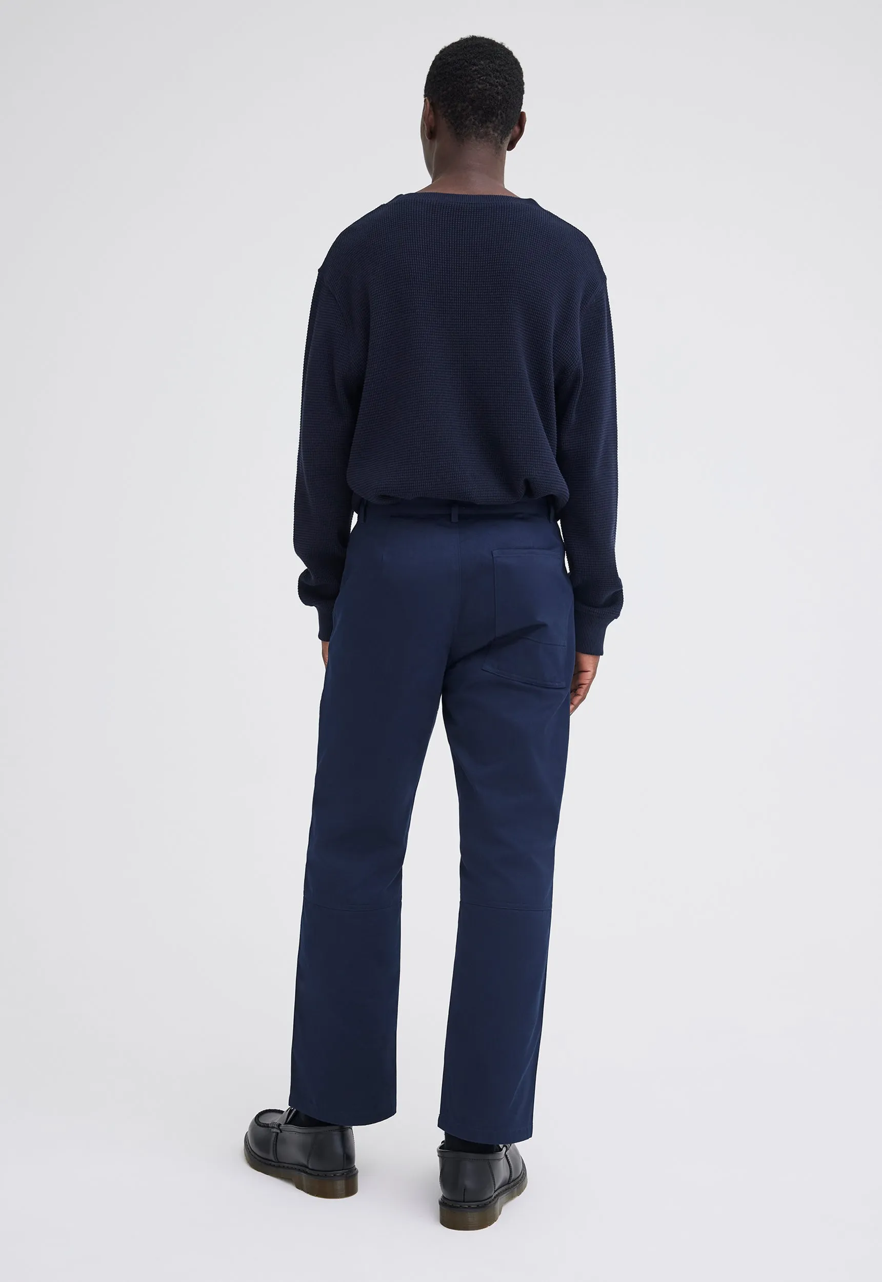 Hiles Italian Cotton Pant - Navy