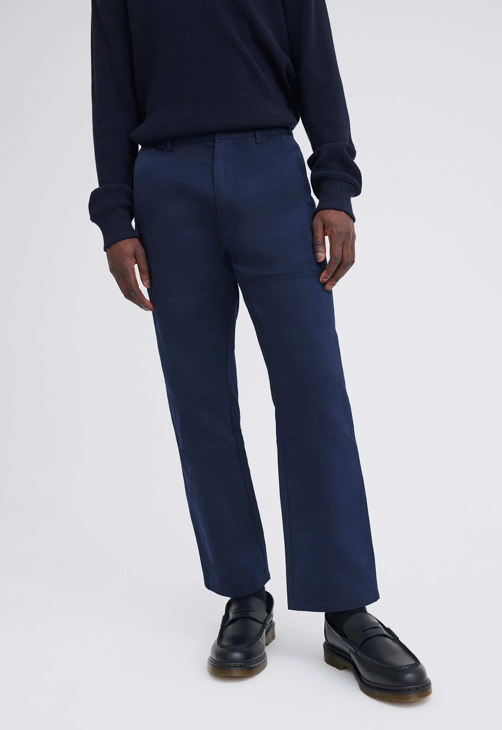 Hiles Italian Cotton Pant - Navy