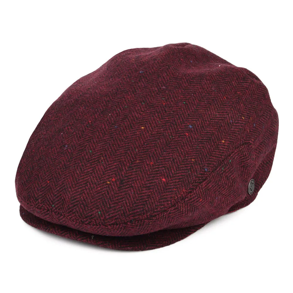 Hillcrest Flat Cap Burgundy-Black Wholesale Pack