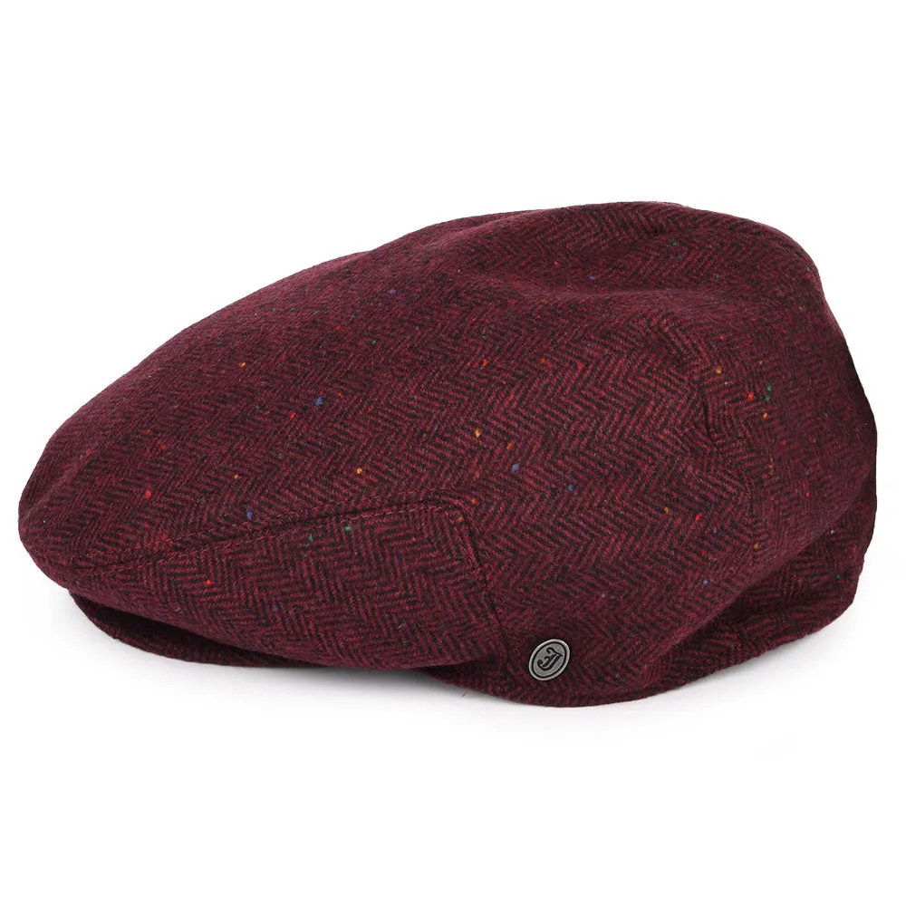 Hillcrest Flat Cap Burgundy-Black Wholesale Pack