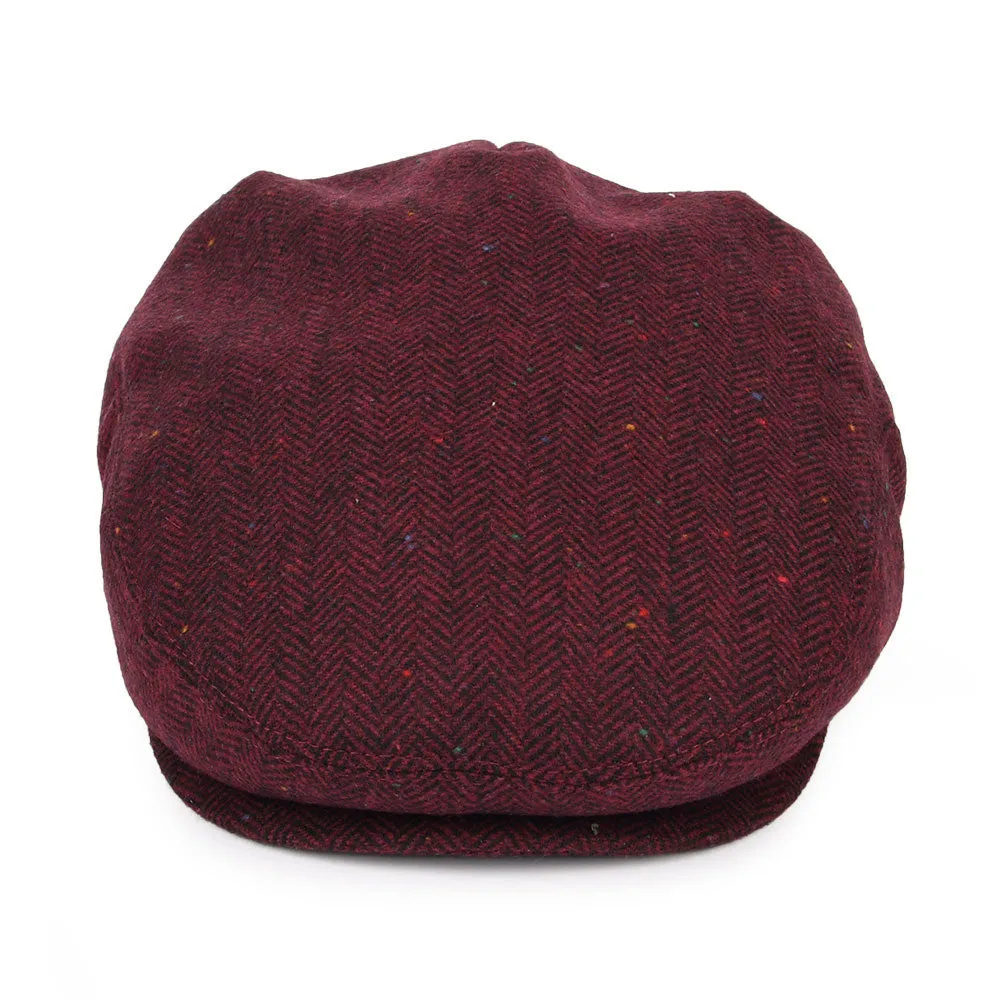 Hillcrest Flat Cap Burgundy-Black Wholesale Pack