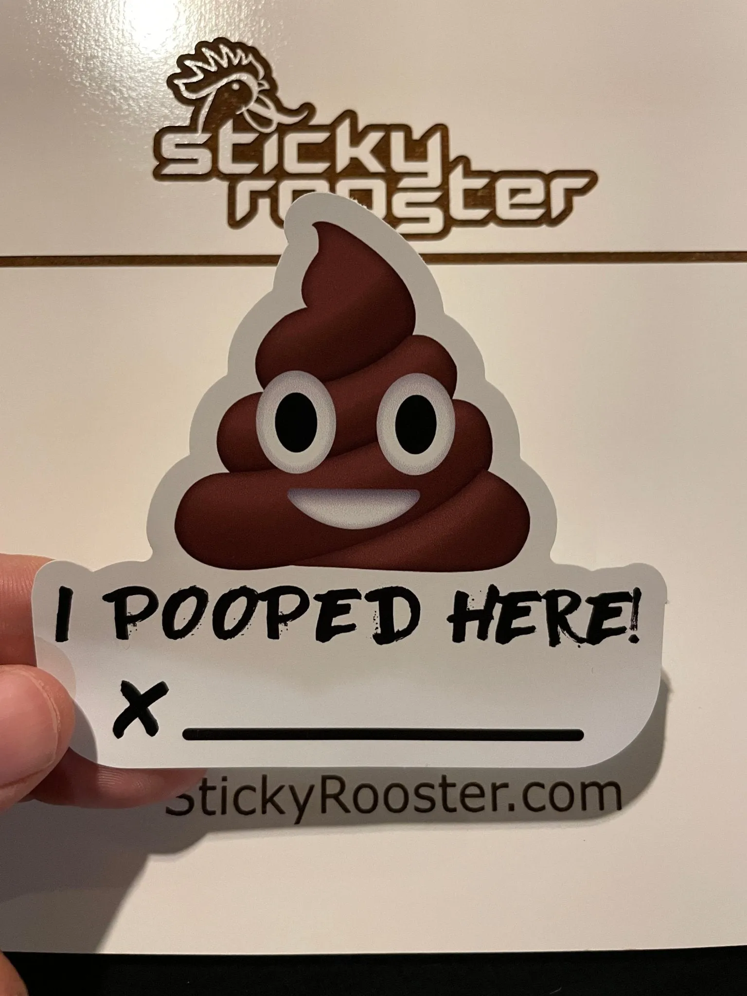 I pooped here sticker