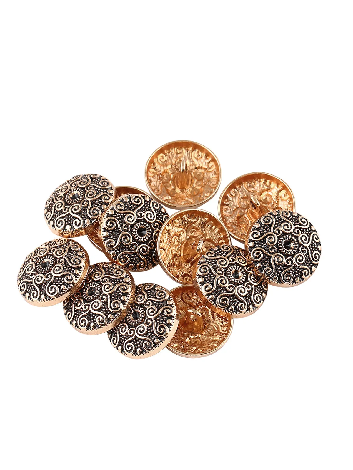 Intricate Design Antique Gold Ethnic Button