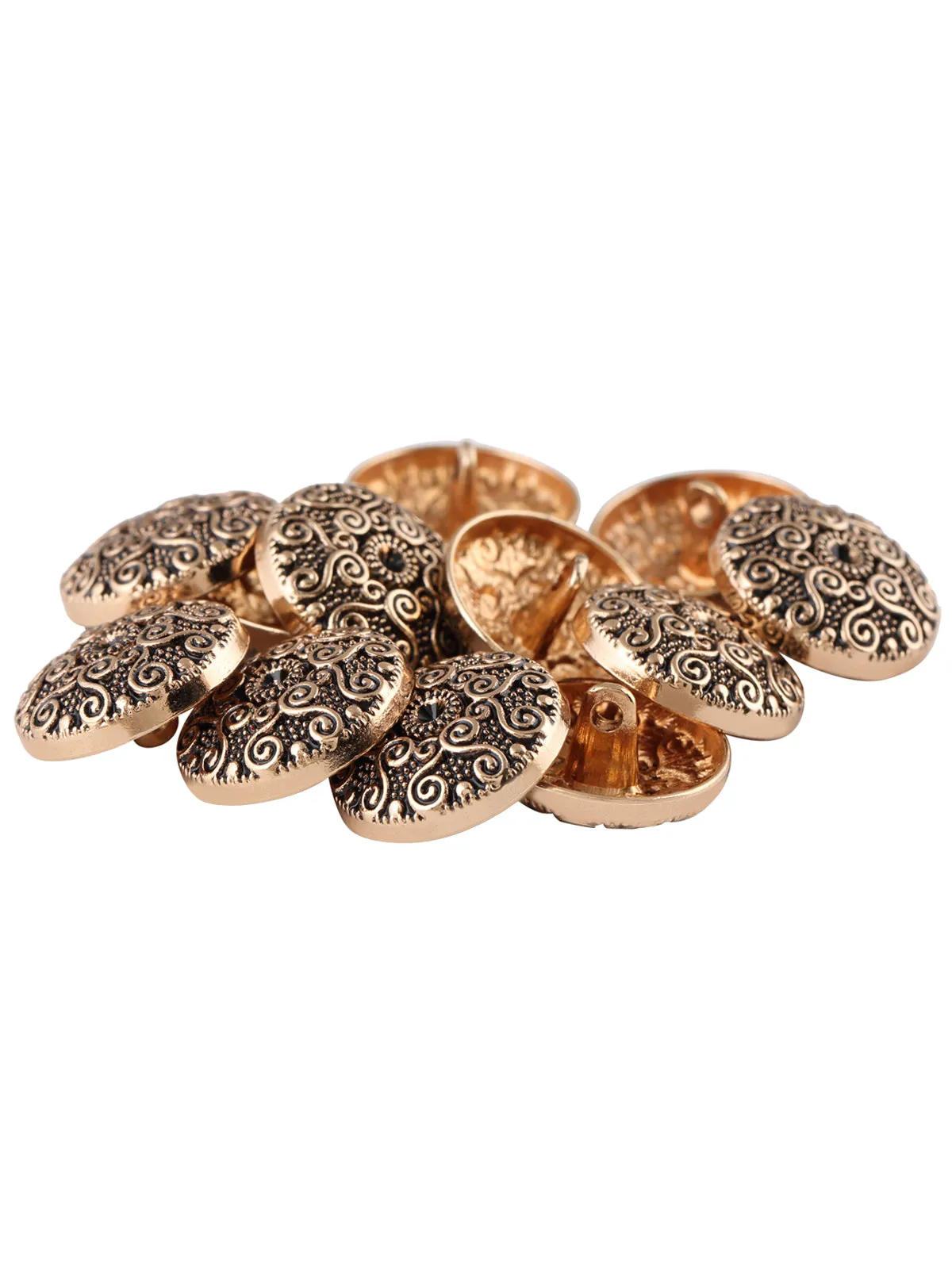 Intricate Design Antique Gold Ethnic Button