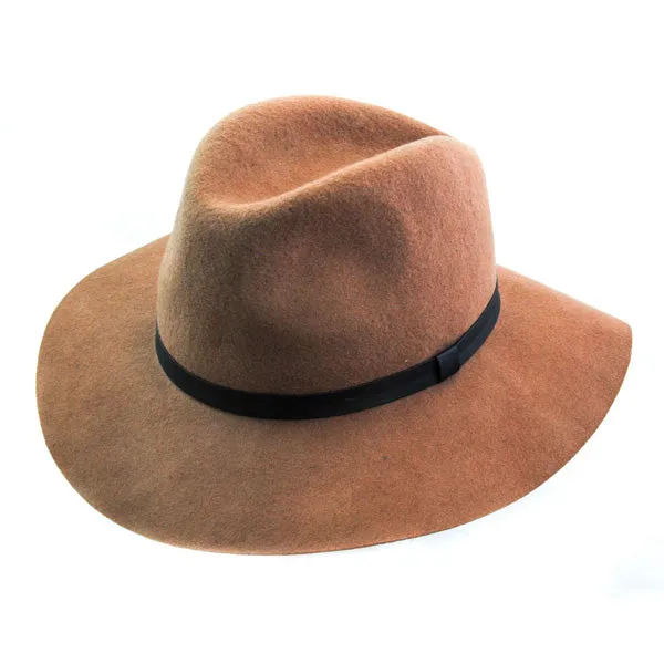 Jeanne Simmons - Wool Felt Floppy Fedora Hat