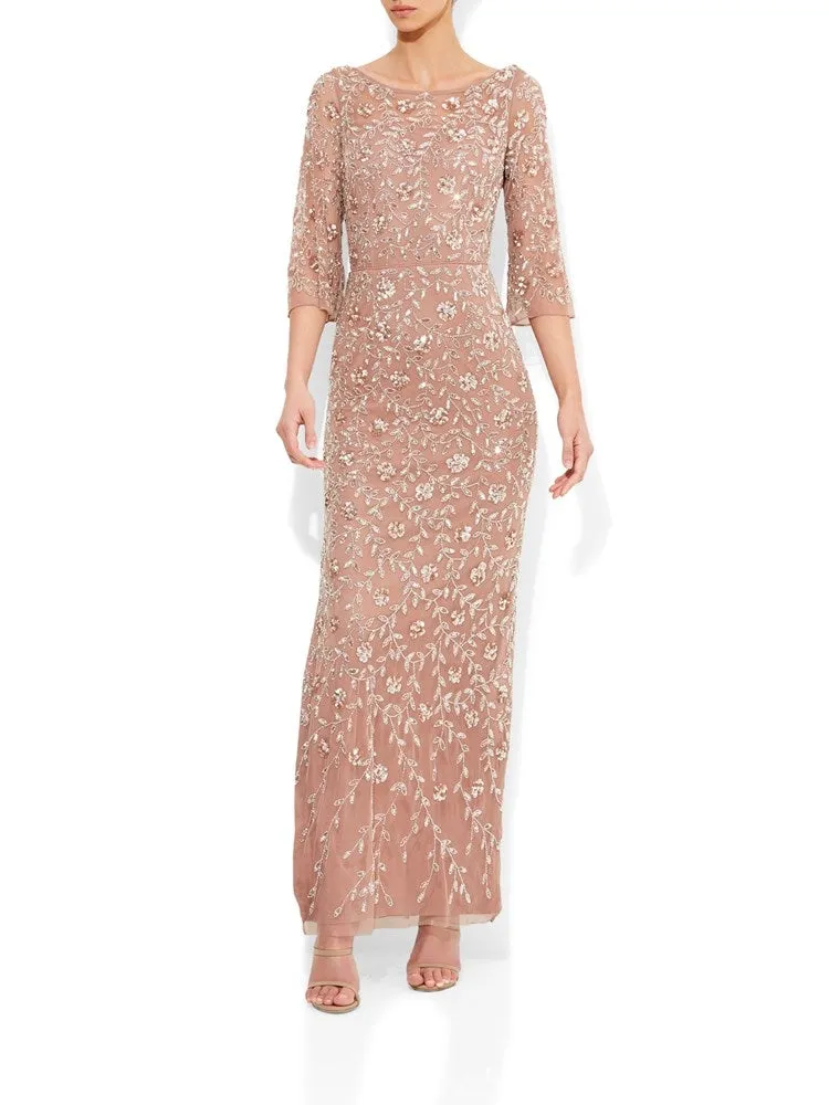 Juliette Rose Gold Hand Beaded Gown