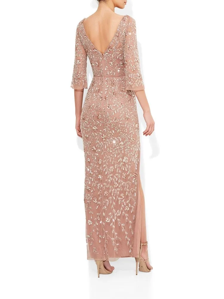 Juliette Rose Gold Hand Beaded Gown