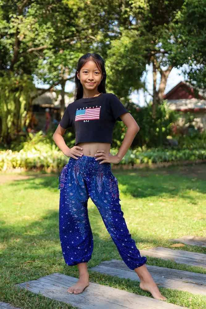 KIDS PEACOCK HAREM PANTS