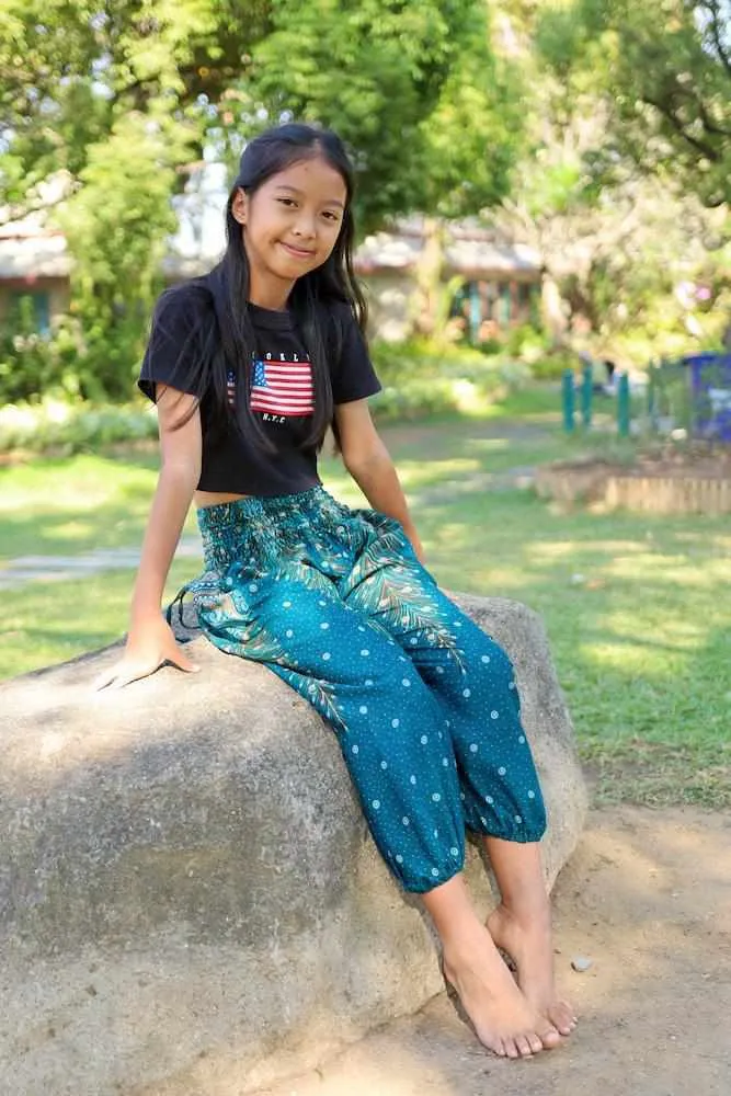 KIDS PEACOCK HAREM PANTS