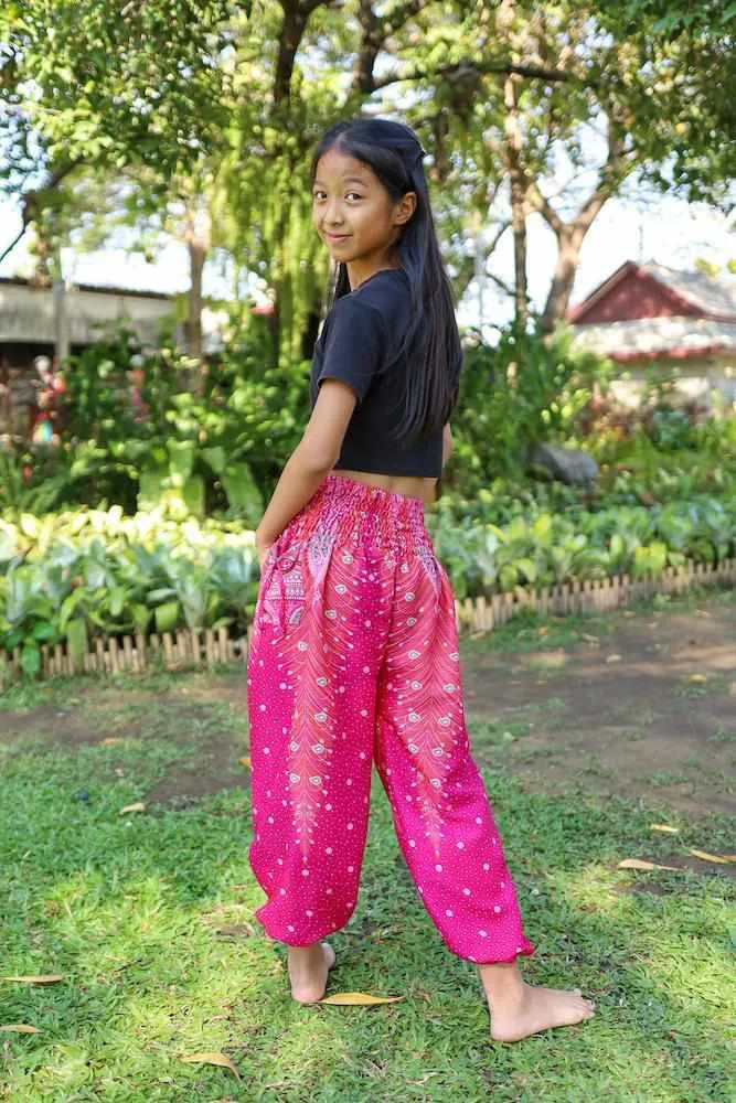 KIDS PEACOCK HAREM PANTS