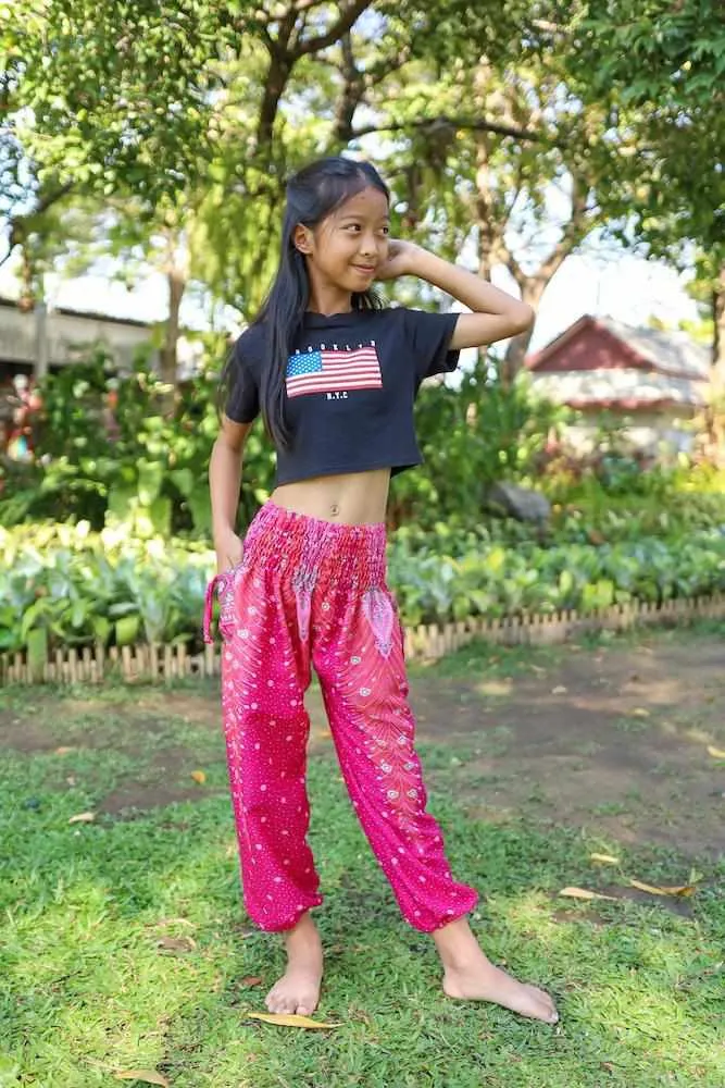 KIDS PEACOCK HAREM PANTS