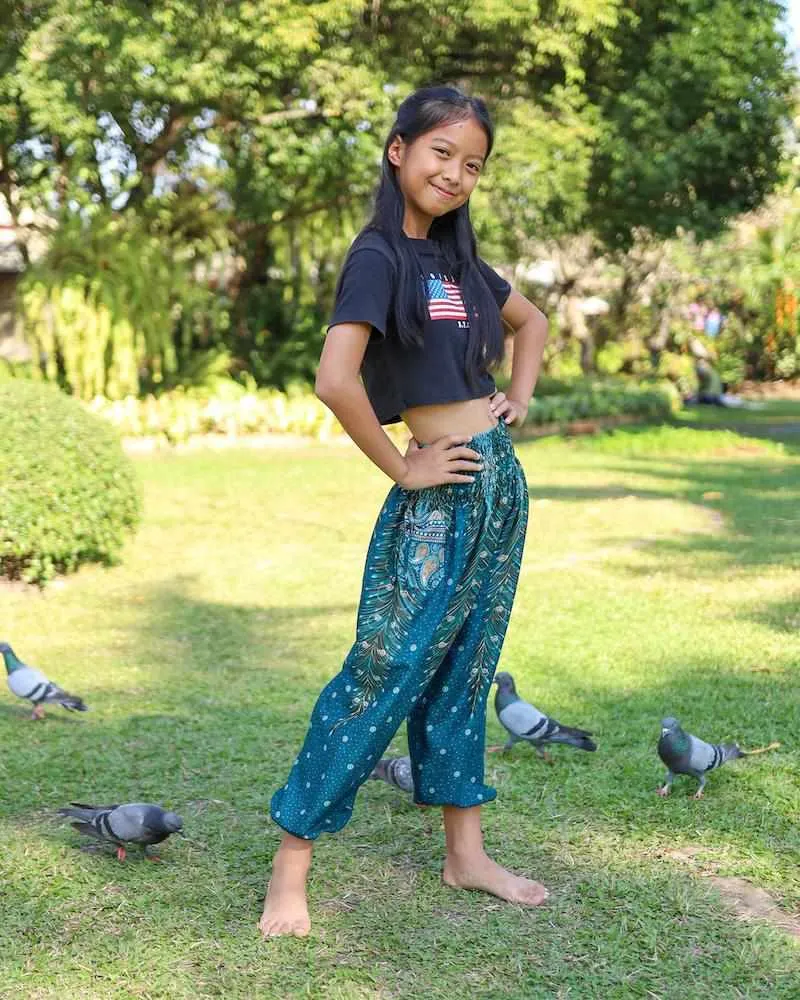 KIDS PEACOCK HAREM PANTS