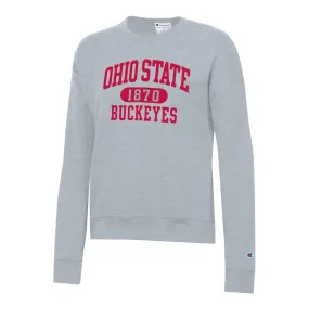 Ladies Ohio State Buckeyes Powerblend® Wordmark Gray Crew Sweatshirt