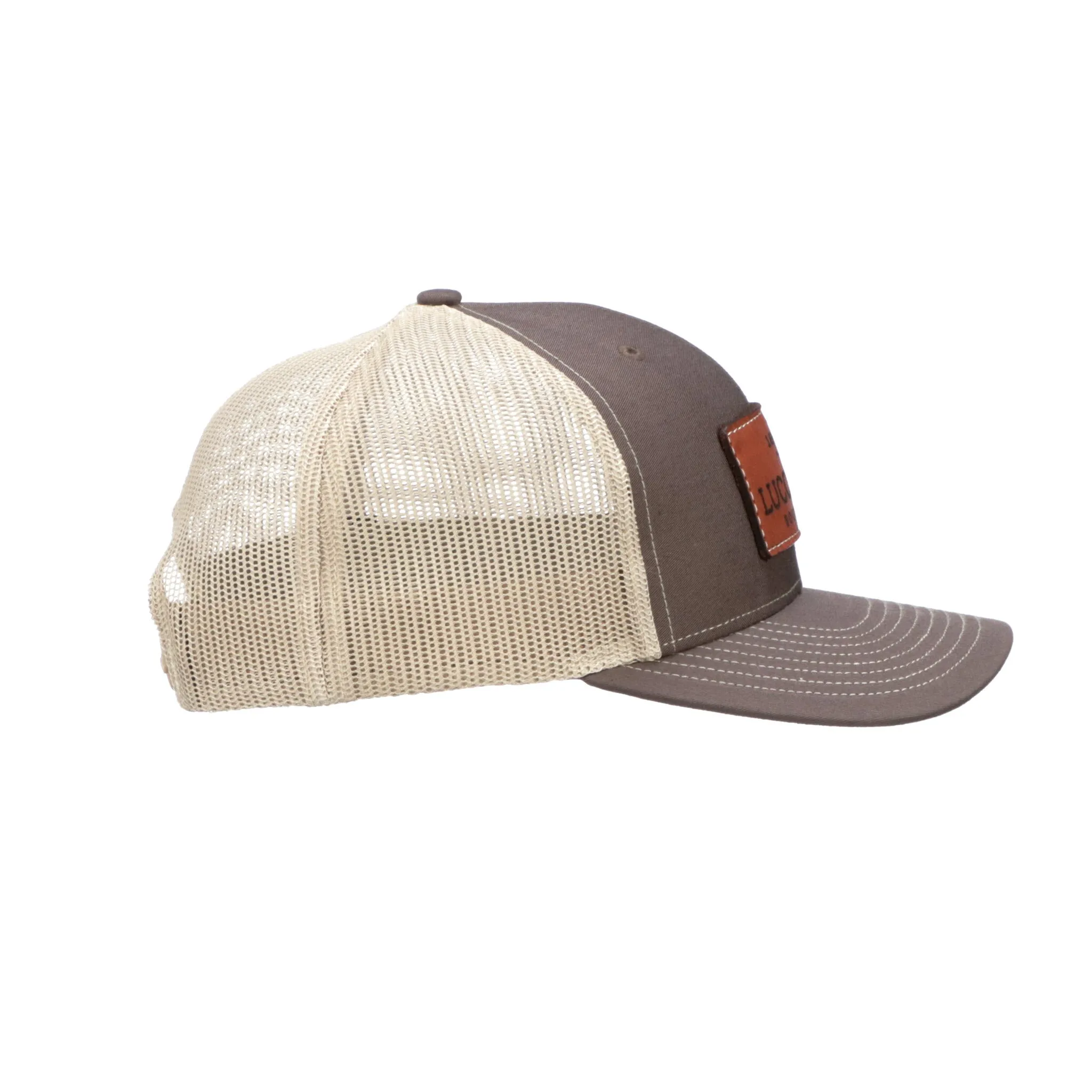 Leather Patch Cap :: Brown   Khaki