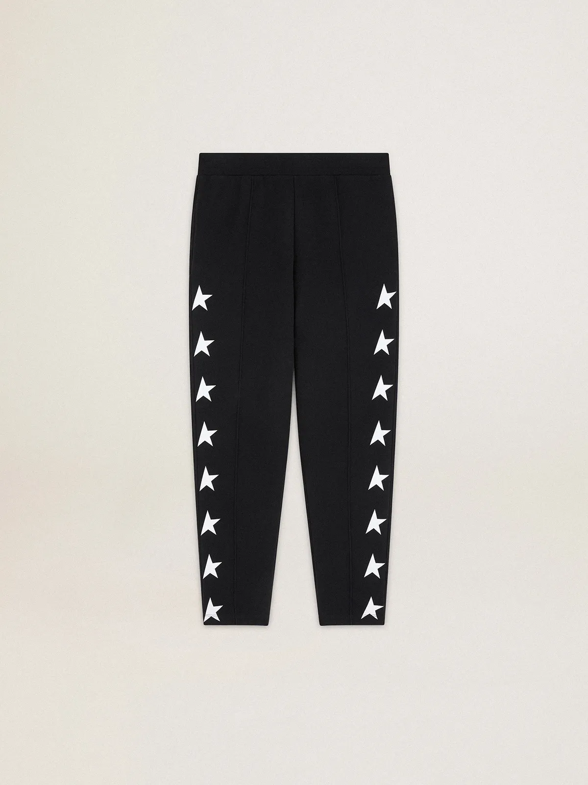 Men's black joggers with white stars