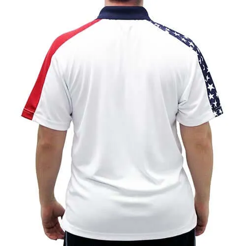 Men's Made in USA Patriotic Tech Polo Shirt with Chest Pocket