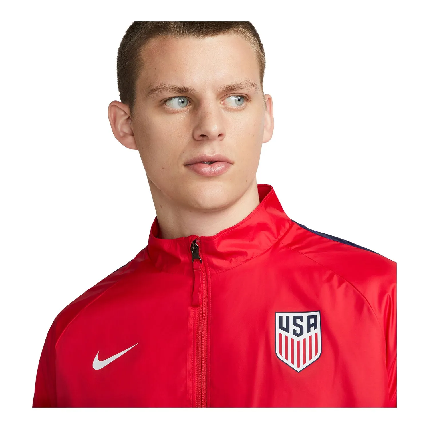 Men's Nike USA Splatter Swoosh Red Jacket