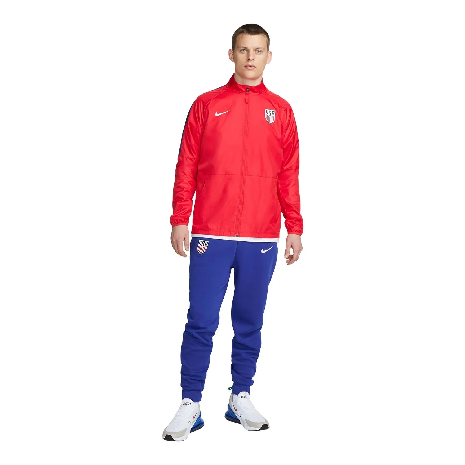 Men's Nike USA Splatter Swoosh Red Jacket