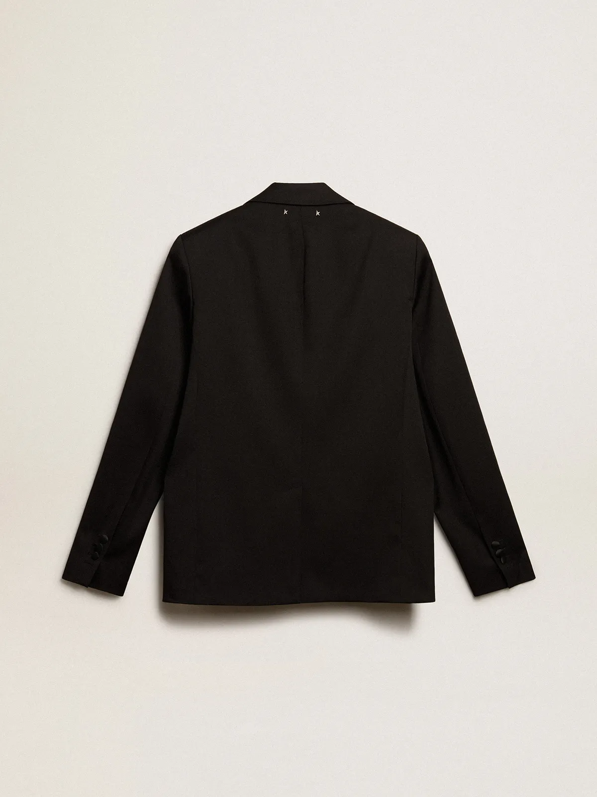 Men’s tuxedo jacket in black wool gabardine