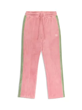 Miss Carlotta Velour Track Pant- Wild Rose