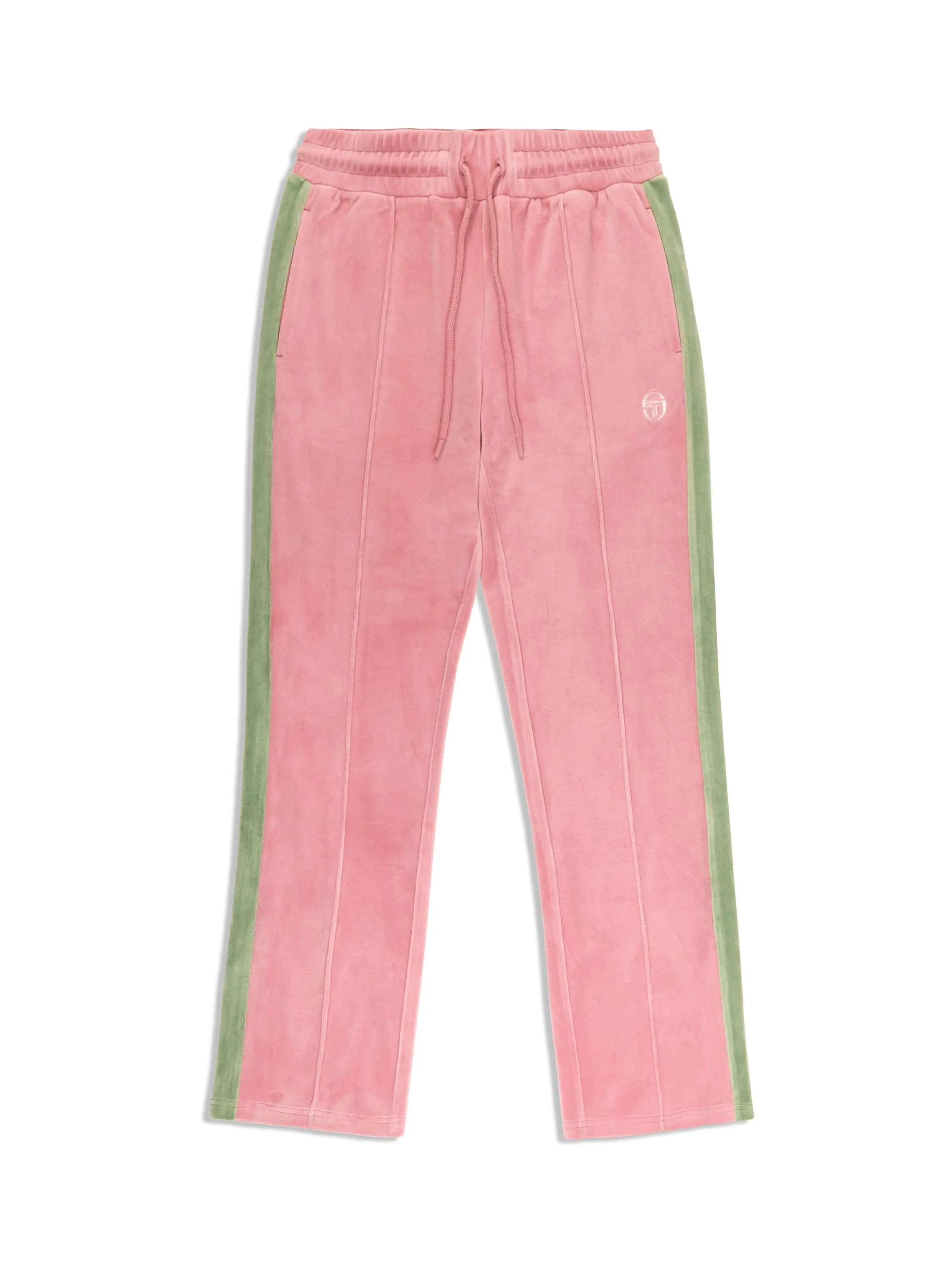 Miss Carlotta Velour Track Pant- Wild Rose