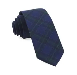 Navy Pittsfield Plaid Necktie