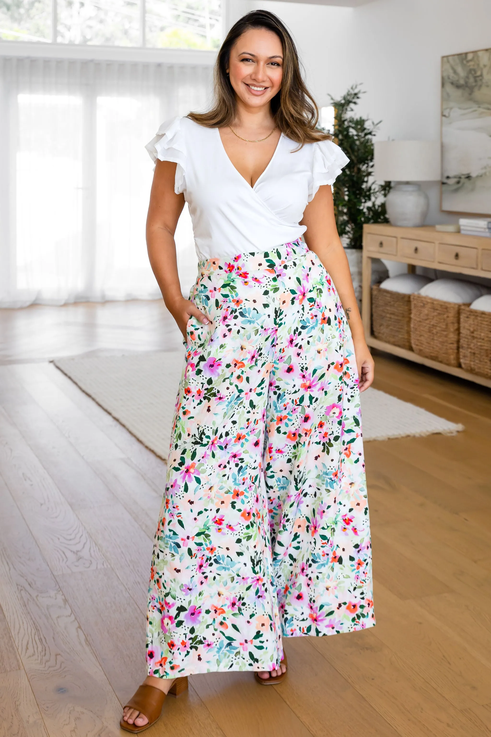 Noah Full Length Pants in Rose Fleur