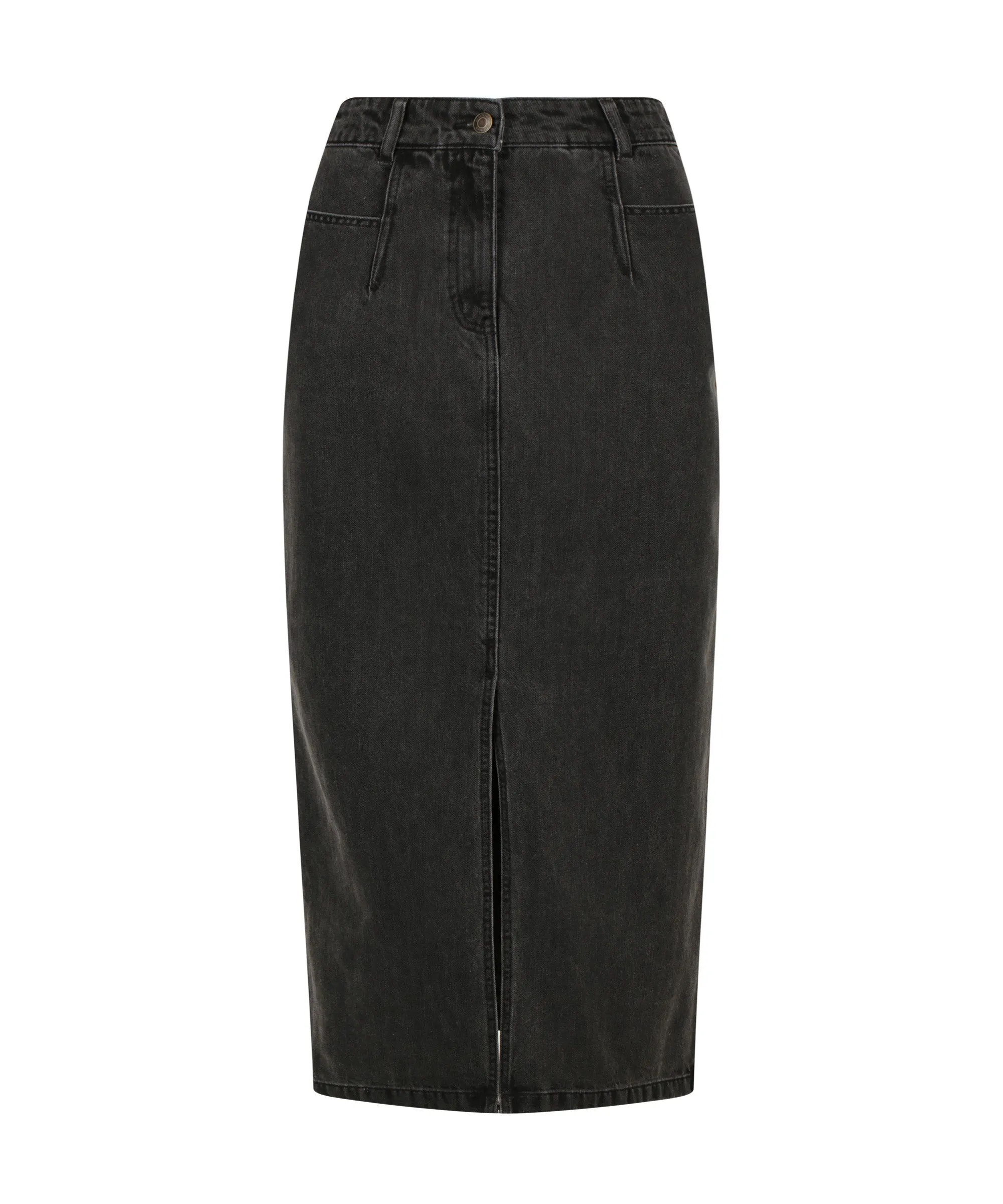 Noir Denim Skirt_Black