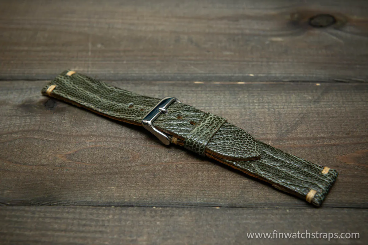 Ostrich legs leather watch strap