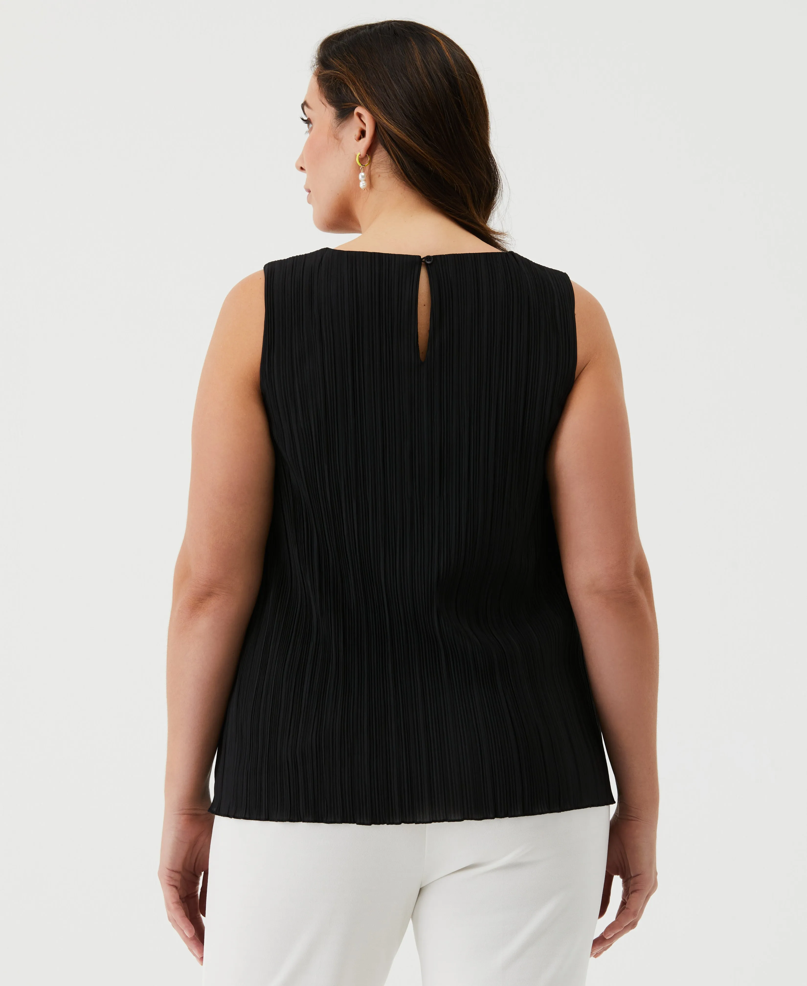 Plus Size Lined Plisse Top