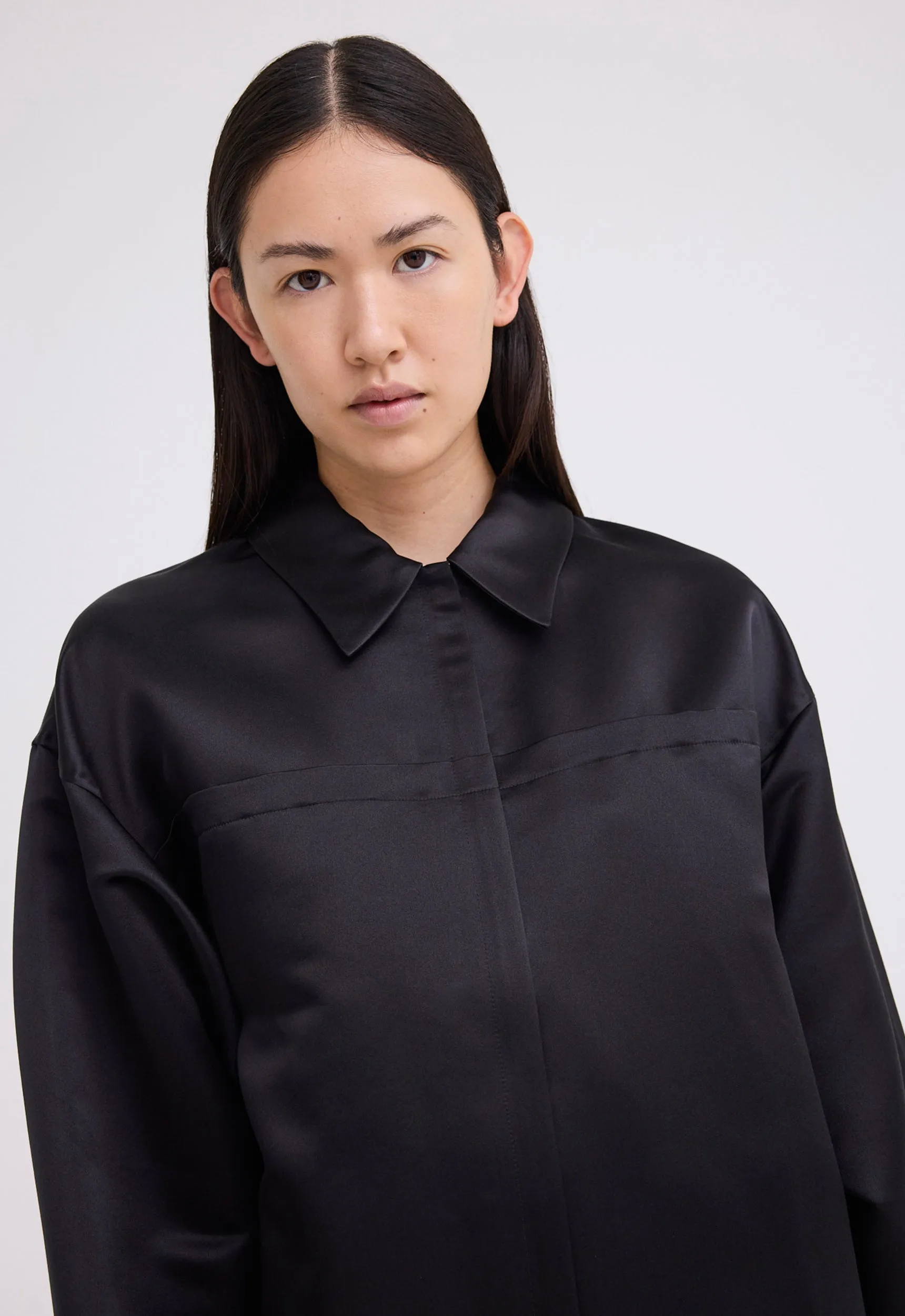 Poulson Silk Bomber Jacket - Black