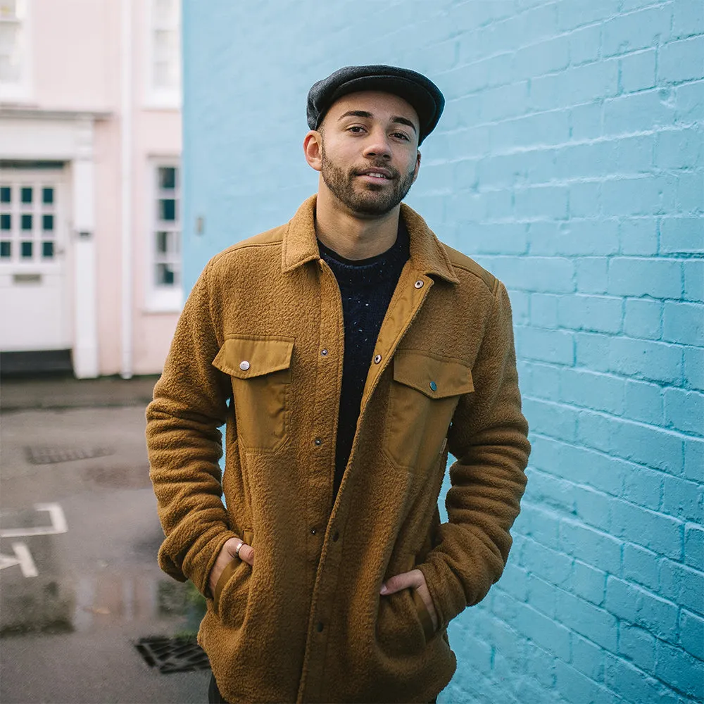 Pure Wool Harlem Flat Cap - Charcoal