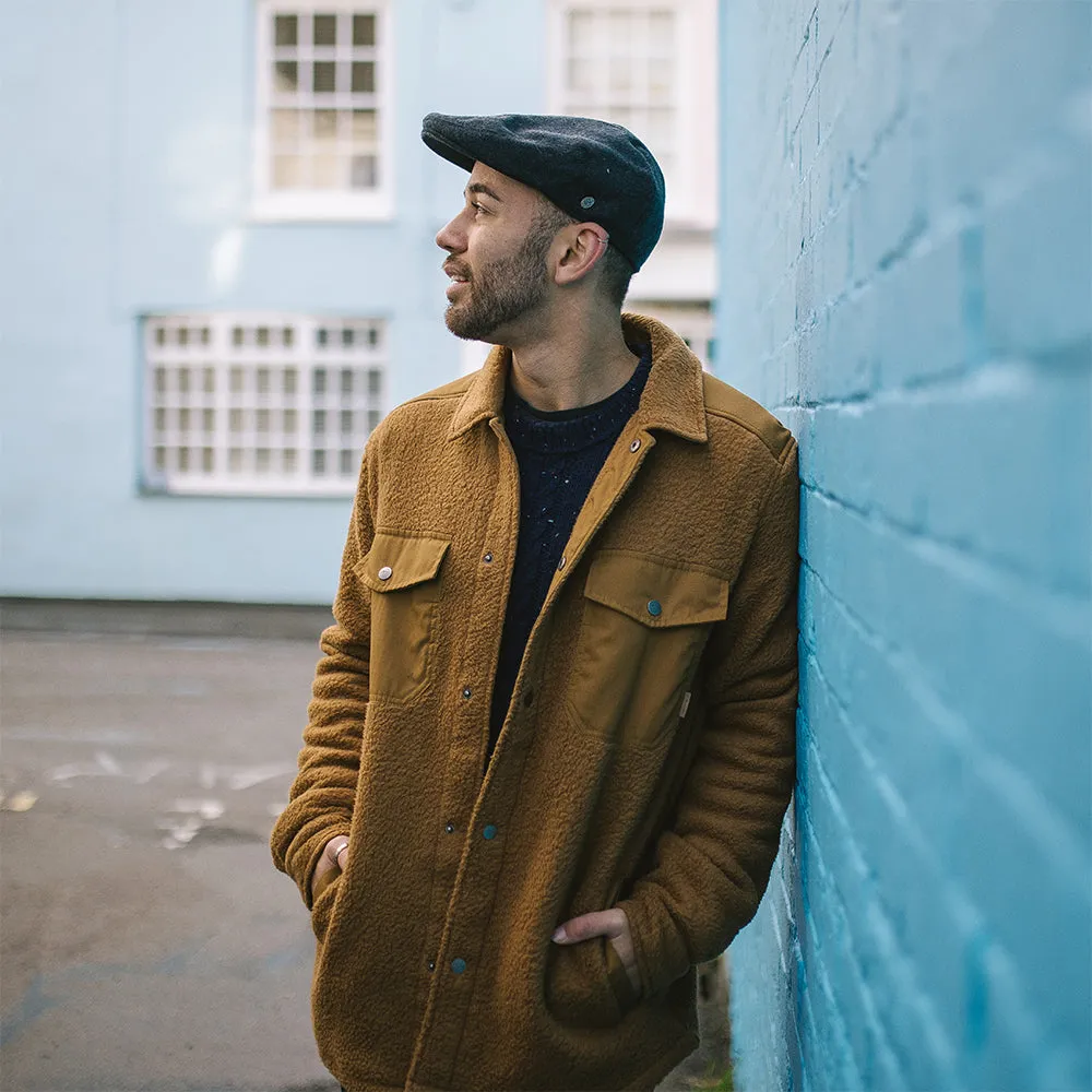 Pure Wool Harlem Flat Cap - Charcoal