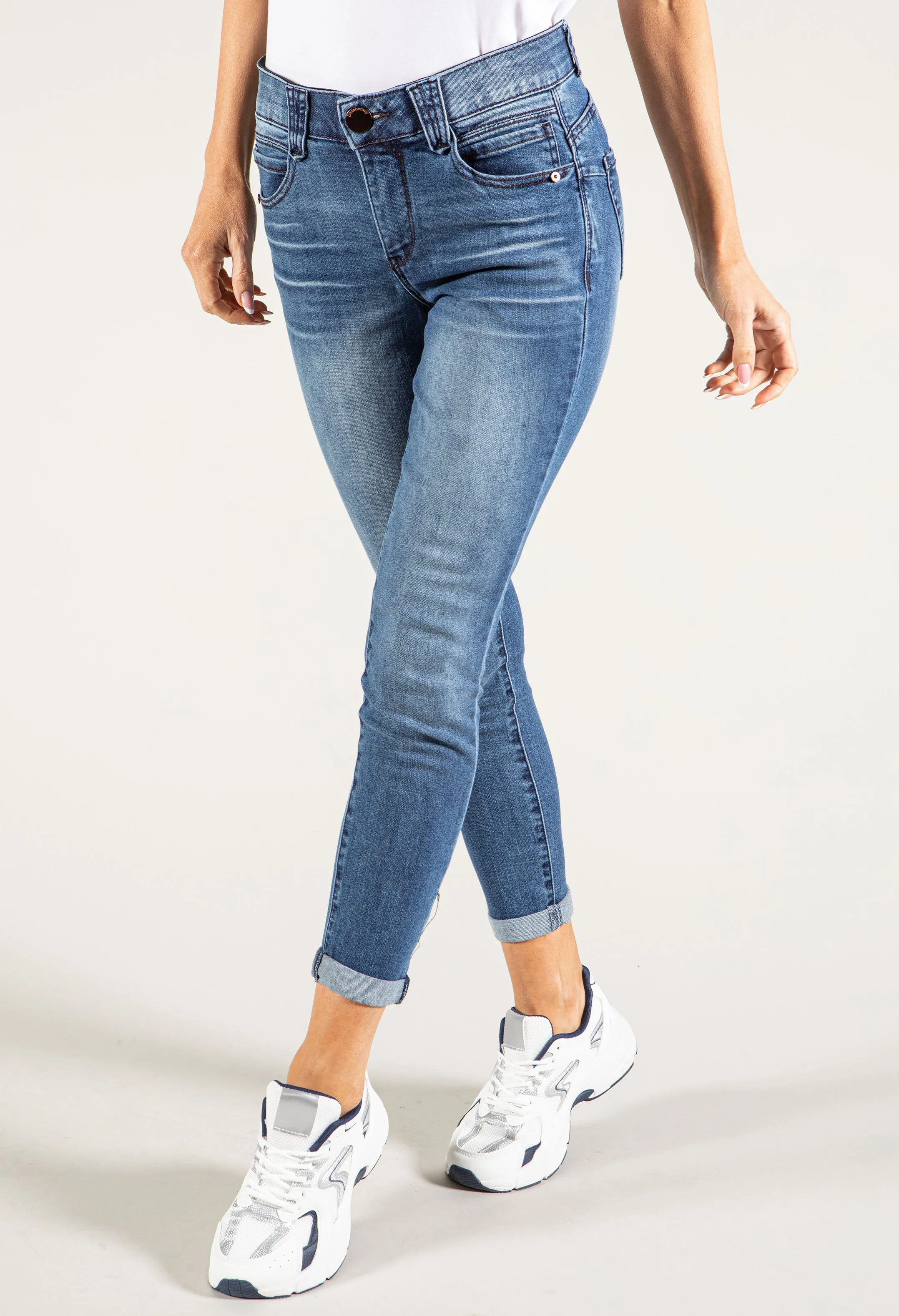 "Ab" Solution® Blue Denim Ankle Skimmer Jean